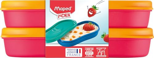 Maped- Concept Kids Boîte à goûter, 870901, Rose, 2X 150 ML