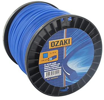 OZAKI - Bobine Fil Nylon Carré - Longueur 60m - Ø 3,00mm - Matières Vierges - Haute Durabilité - Excellente Tenue À L'Œillet