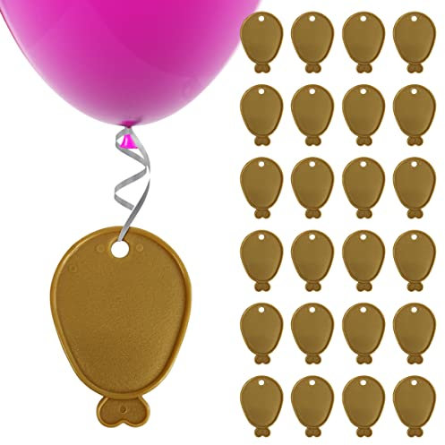 SOL 24pk Helium Balloon Weights - Gold Plastic Party Accessories - Perfect for Securing Balloons at Birthdays, Weddings, New Year - Heavy Duty 205g Weights for Decorations and Large Celebrations