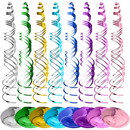 VEGCOO 48 Stück Spiralen Girlande Dekoration, Deckenhänger Hängedekoration Spiral Wirbel Deckenhänger, Wiederverwendbare Spiralen für Geburtstage Hochzeiten Weihnachten