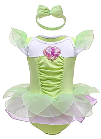Lito Angels Baby Girls Fairy Girl Fancy Fairy Dress Up Costume Infant Bodysuit Romper with Bow Headband Age 9-12 Months, Green 334