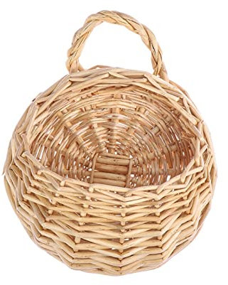 YANYUESHOP Wandbehang Handgefertigter Blumenkorb Blumentopf Hängevase Container Wandbehang Pflanzenkorb Garten (Color : S, Size : One Size)