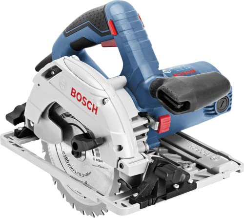 Bosch Professional Kreissäge GKS 55 + G (inkl. 1x Kreissägeblatt, Standard for Wood speed, 165 x 1,7 x 20 mm, 12, Parallelanschlag)
