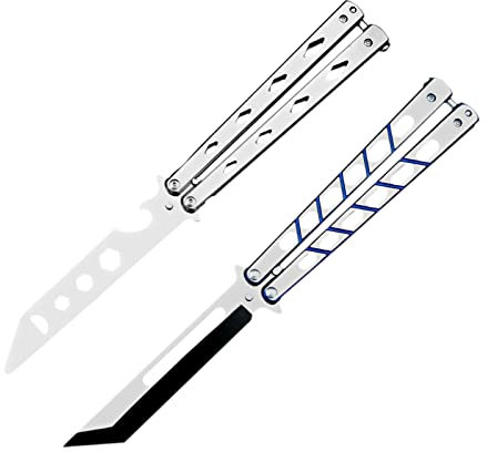 Dzmuero Butterfly Trainer, Messer, 2 Pack Ungeschärfte Klinge Übungs , Für Trainingsmesser Anfänger