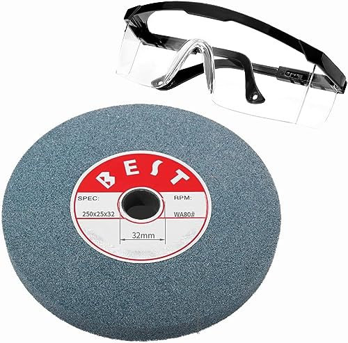 Mola da banco, Mola in carburo di silicio verde grana 80 for coltello in acciaio al tungsteno, coltello in lega, lega dura, vetro con occhiali regalo, 125 * 16 * 12,7 mm ( dimensioni : 200*20* ( Size