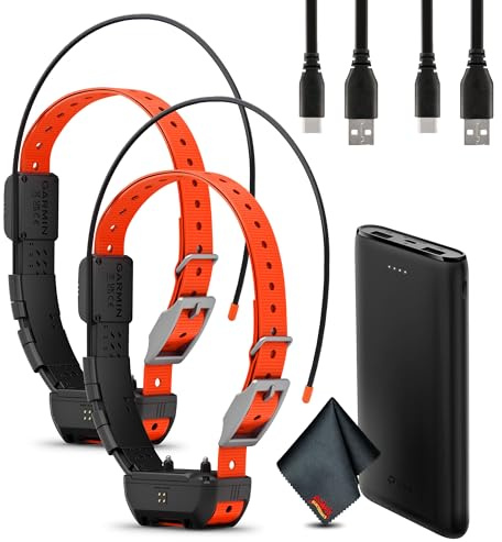 Garmin Alpha TT25 GPS Dog Tracking and Training Collar, Train Your Dog with Audible Tone and Vibration, Location Tracker Collar with Led Beacon Lights with Portable Charger 2X Collars Bundle