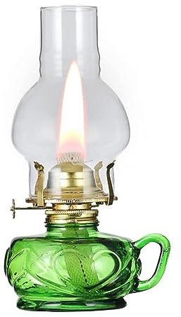 YKSJDFH Lampade a olio Lampada a cherosene vintage da fattoria con manico Lanterna a olio classica Lampada a olio di emergenza Lampade petrolio regolabili Lanterna olio portatile 9,8 pollici soggiorno