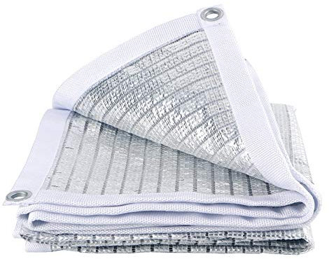 Rete ombreggiante in lamina di alluminio per serra, tetto, balcone, ombreggiatura, riflettente, copertura antipolvere, 3 m x 4 m