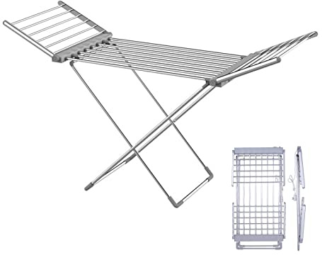 JDXQBLD Electric Clothes Drying Rack, Fast Heating Laundry Rack, Clothes Rack, Quick Drying, Waterproof Clothes Dryer with Height Adjustable Wings for Clothes, Towels, Linens Beautifu