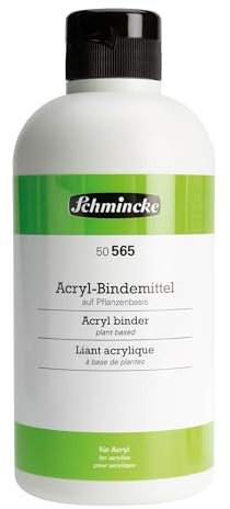 Schmincke Acryl-Bindemittel, 50565028, Hilfsmittel für Acrylfarben, auf Pflanzenbasis, 500 ml Flasche, zur Selbstherstellung von Acrylfarben