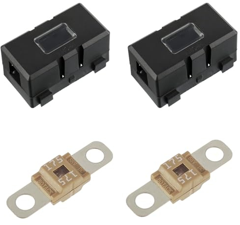 BOJACK 2 Pezzi ANS Portafusibili per Auto e 2 Pezzi Fusibili Midi Bolt-on ad Alta Corrente 175A Amp per Auto Camion Veicoli