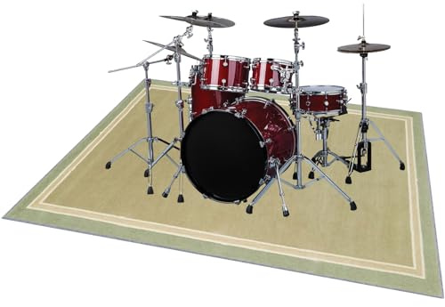ZAJENKUB trumslagarmatta, trummatta halkfri, elektronisk trumslagarmatta, professionell rektangulär jazz trumslagarsats för bas trumma snare trumma och instrumentmatta 130 x 100 cm