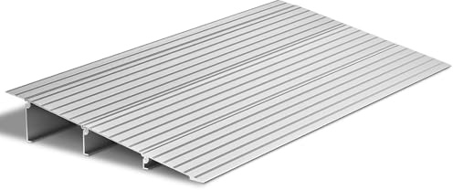 VEVOR Rampa de Umbral Elevación de 7,6 cm, Rampa de Aleación de Aluminio para Bordillos Entrada, Capacidad de Carga de 363 kg, para Sillas de Ruedas, Scooters, Sillas Eléctricas, Escaleras de Casa