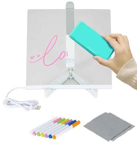 Planeringstavla i akryl – LED-upplyst ritning och målning, transparent dagbok, kreativ arbetsstudiearrangör | Personlig konst för anteckningar, scheman, och