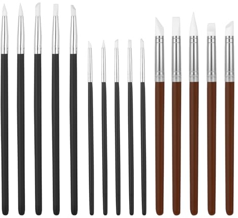 Set di 15 Pennelli in Silicone per Dipingere con Numeri, Pennelli in Gomma, Pennello per Modellare, lavori artistici fai da te, nail art, strumenti per dipingere, accessori per acrilici