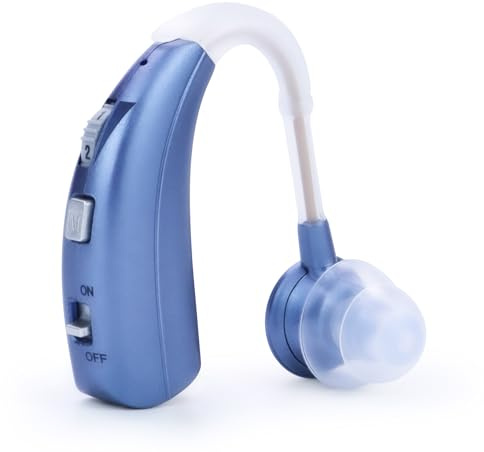 Britzgo Supporto audio personale 1301 BTE, batteria a lunga durata 40H, ricarica rapida di tipo C, volume turbo rotante e 2 modalità audio (morbida/luminosa), guscio in ABS resistente (blu-uno)