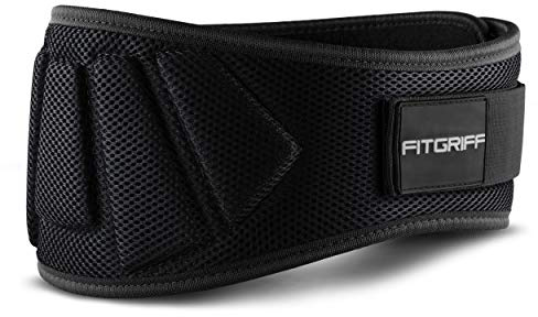 Fitgriff® Cintura Palestra V1 per Uomo & Donna - Cinture da Sollevamento Pesi, Squat, Bodybuilding, Stacco - Weightlifting Belt (Nero, 63cm - 74cm Circonferenza (X-Small))