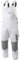 HÖGERT Technik Salm M Herren Arbeitshose Latzhose Weiß – robuste Malerhose mit Trägern, 250g/m², 60% Baumwolle, 8 Taschen, Kniepolstertaschen
