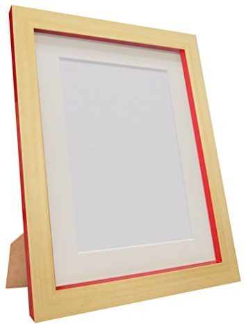 FRAMES BY POST MAGNUSBEEREDWITHIVOMT20164030CM Marco de Fotos de plástico Magnus, Reciclado, Haya y Rojo con Montura de Color Marfil, 20 x 16-Inch/Image Size 40 x 30 cm