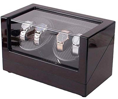 YLXD 4+0 Watch Winder Cajas giratorias para Relojes automático, con Motor silencioso,Se Pueden Ajustar 5 Modos para Relojes, Caja de Almacenamiento