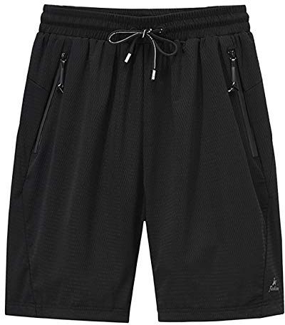 MakingDa Baggy Mesh Shorts Men with Zip Pockets Breathable Lightweight Sport Casual Shorts