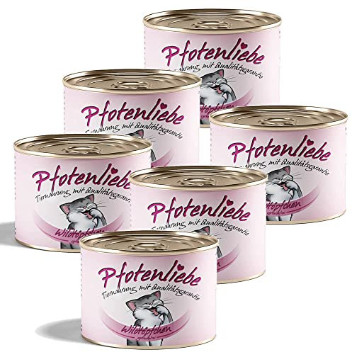 Katzenfutter | Wildtöpfchen getreidefrei | mit Qualitätsgarantie | Natürlich ohne Chemie | Machen Sie Ihre Katze glücklich! | 200g (6X 200g)