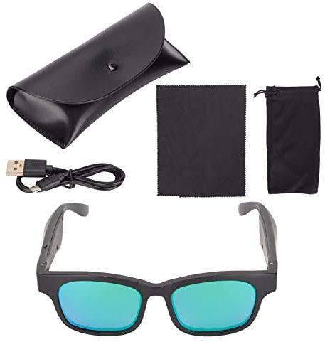 MOTUZP Lunettes de Soleil Bluetooth Semi-Ouvertes, Lunettes de Soleil Bluetooth à Réduction de Bruit, Lunettes de Soleil Bluetooth Stéréo Portables pour Hommes et Femmes en Plein Air(Vert)