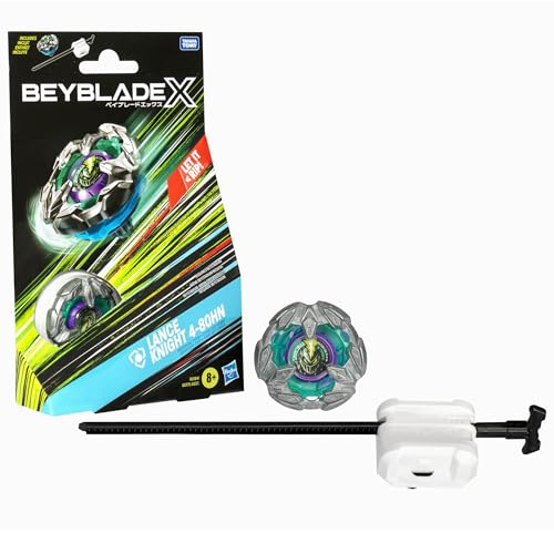 Beyblade X Lance Knight 4-80HN Starter Pack Set with Defense Type Right-Spinning Top and Launcher; Battling Top Toys for 8 Year Old Boys and Girls