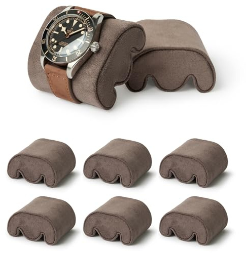 TAWBURY Fraser Watch Case kuddar - paket med 6 små ersättningskuddar för våra Fraser brunt läder klockfodral | 'M' formade kuddar utformade för att passa handleder 14,5 cm - 17 cm (brun)