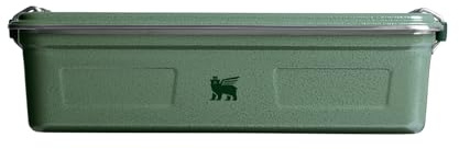 STANLEY Classic Legendary Useful Box 3.8 qt | Metal Snack and Lunch Box | Durable Stainless Steel Travel Food Storage Container | Hiking, Camping, School, or Work | BPA-Free | Hammertone Green