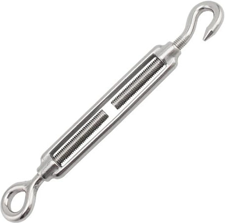 Tiranti per Filo Acciaio 1 pz 316 in Acciaio Inox M4 M5 M6 M8 M10 M12 M14 M16 M18 M20 Gancio E Occhio Tenditore Tenditore della Fune Metallica tenditore(M5)