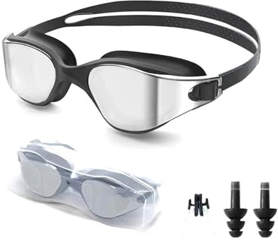 XFSRG Lunettes Natation Adulte Anti-Buée Lunettes de Piscine Femme et Homme Design Moderne avec Protection UV pour Sports Nautiques