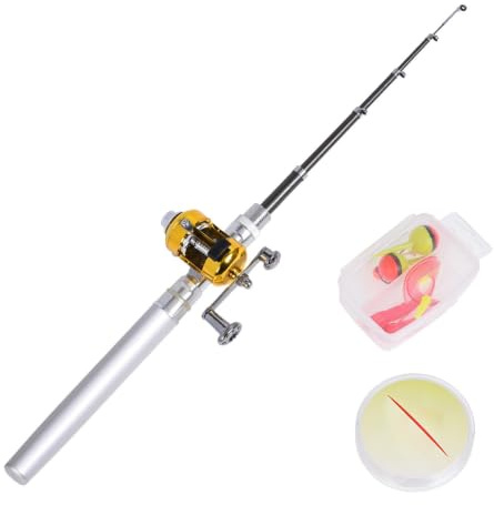 Pen Rod, Pen Fishing Pole Små stångstänger teleskopiskt fällbara | Bärbar Liten stolpe för vandrare Vänner Familj Födelsedagar Semester Särskilda tillfällen Vandrare Vän Familj Födelsedag