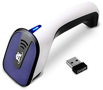 ScanAvenger Tragbarer kabelloser Bluetooth-Barcode-Scanner Handscanner wiederaufladbar 1D und 2D Scan-Pistole für Inventarverwaltung (Kabelloser 1D- und 2D-Barcode-Scanner, Bluetooth, QR)