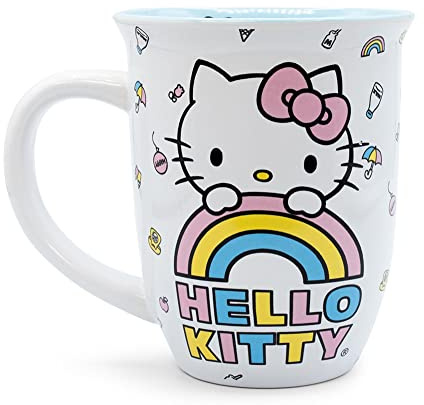 Silver Buffalo KTY3113K Sanrio Hello Kitty Wide Rim Ceramic Coffee Mug