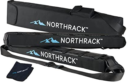 NORTHRACK Universal crashgetestet Dachträger für SUP, Skis, Surfboard- passend für alle Autos mit 4 oder 5 Türen, schwarz, H8, B10, L100 cm