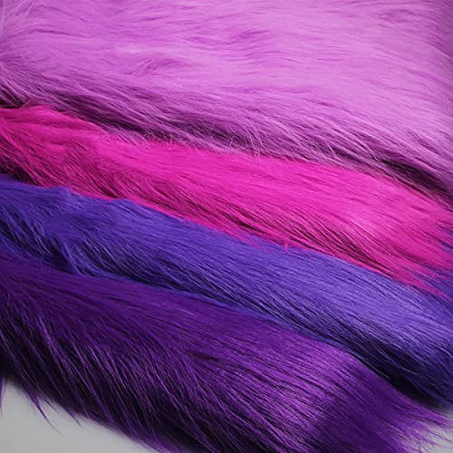 Lila Kunstpelz Stoff Langer Stapel 12cm Luxus Zotteliger Pelzstoff Zum Basteln Foto Prop Hintergrund Fursuit Teppiche Kostüme Mode Dekoration Cosplay 50x170cm(Color:31 Light Purple)