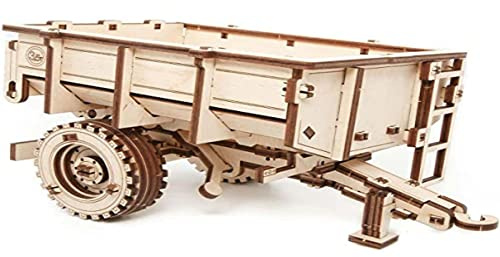 EWA Eco-Wood-Art - Trailer for Tractor BELARUS-82 - Puzzle 3D mécanique en Bois - Casse-tête pour Adolescents et Adultes -à Monter soi- Pas de Colle nécessaire- 68 pièces, Naturel