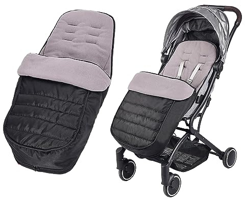 Universal Pushchair Footmuff Fleece Lined Stroller Pram Waterproof and Windproof 2 in 1 Foot Cover Winter Warm Detachable Baby Stroller Liner Infant Toddler Buggy Thicken Footmuff Bag with Dual-zips