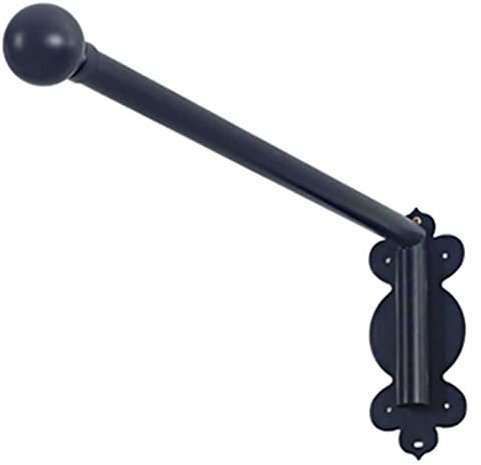 DEIOVR Door Curtain Rail Swing Arm for Front Door, Curtain Rod for Side Panels Window Curtain Display Stand Drapery Arm, Curtain Rail (Color : Black, Size : 20IN)