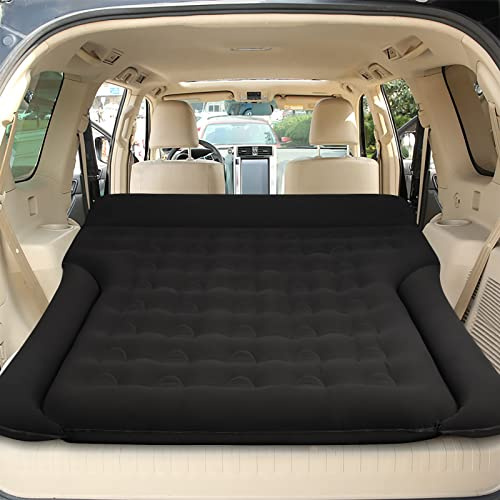 Vinteky Materasso ad aria, gonfiabile, per auto, con pompa ad aria elettrica, universale, spesso, per bagagliaio e SUV, campeggio, viaggi, esterni, 180 cm x 145 cm, colore nero