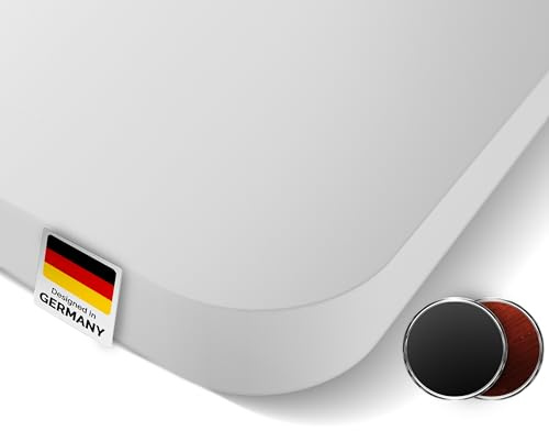 DESKSPACE Tischplatte 180x80 cm (Weiß) - Kratzfeste Schreibtischplatte 25 mm mit Melaminbeschichtung, langlebige und robuste Arbeitsplatte für höhenverstellbare Büro-Schreibtische und Esstische