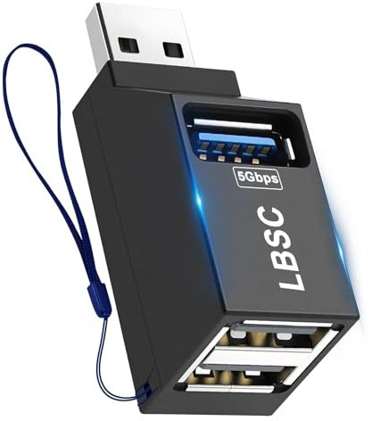 Ultra Slim Portable 3-Port USB 3.0 Hub for iMac, MacBook, Surface, Notebooks and More, Splitter for USB Flash Drives, Mobile HDD