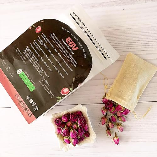 50-gr Premium Edible Pink Rose Buds dried - 100% Pure,Handpicked for Exquisite Quality and Rich Aroma For Culinary Delights, Includes Reusable A Tea Bag Dried Rose Petals, Rosebuds Tea