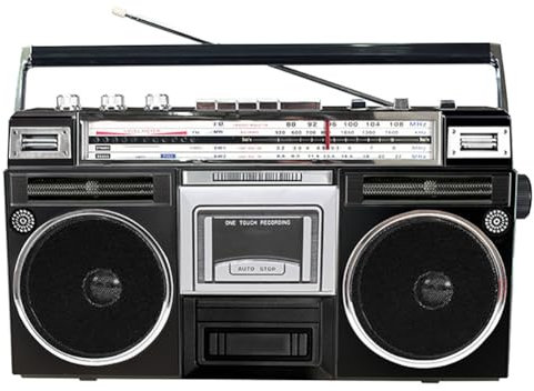 Generisk radioboombox med CD- och kassettspelare, FM/DAB+-radio, USB-inspelning, Bluetooth, perfekt för familjesammankomster och resor