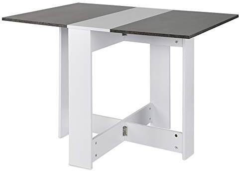 Klapptisch Laptoptisch Abnehmbarer Klappbarer Küchen-Esstisch 102,5 * 76 * 73 cm Esszimmertisch Klapptisch mit 2 Ansteckplatten aus Melamin-Spanplatte