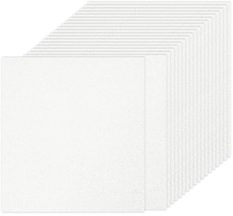 PATIKIL 20 Hojas de Papel Cartulina con Purpurina Blanca 12 x 12 250gsm Cuadrado Papel Brillante para Manualidades de Papel para Scrapbook Tarjetas DIY Fiesta Boda