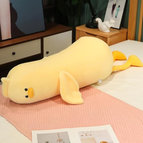 shownicer Peluche de pato de peluche Kawaii, cojín de peluche, regalo para niños y niñas, 3 años (amarillo, 90 cm)