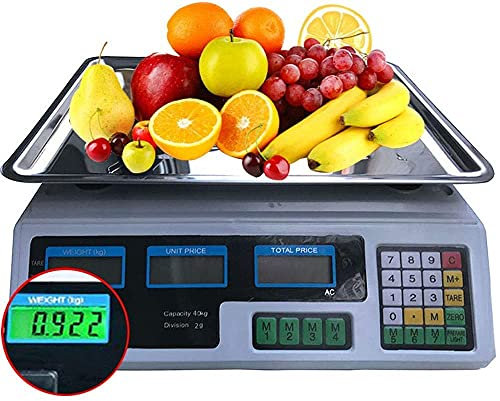 MOKLYF Básculas Digitales para Alimentos, básculas para Alimentos de Cocina con Capacidad de 40 kg, báscula electrónica Digital para calcular Precios, báscula para(B