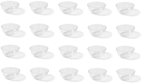 Set di 20 ciotole monouso in plastica da 250ml, ciotole in plastica mini per dessert, mini tazza da dessert, ciotole da dessert in plastica piccole, ciotole in plastica trasparenti, ciotole rotonde